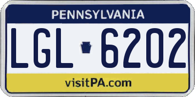 PA license plate LGL6202
