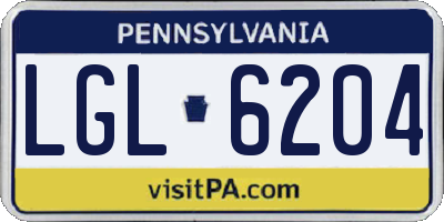 PA license plate LGL6204