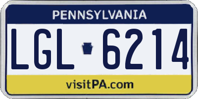 PA license plate LGL6214