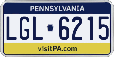 PA license plate LGL6215