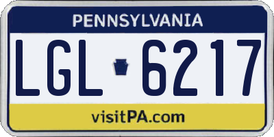 PA license plate LGL6217