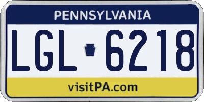 PA license plate LGL6218