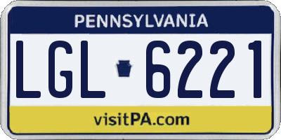 PA license plate LGL6221