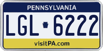 PA license plate LGL6222