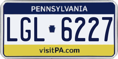 PA license plate LGL6227