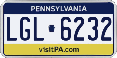 PA license plate LGL6232