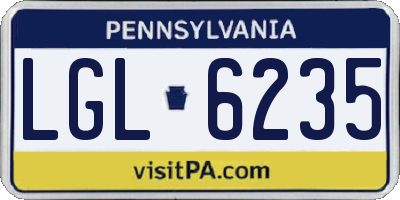 PA license plate LGL6235