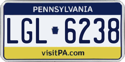 PA license plate LGL6238