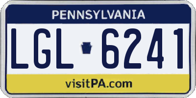 PA license plate LGL6241
