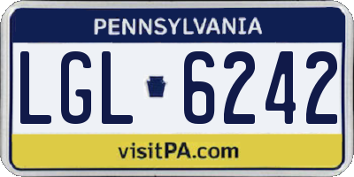 PA license plate LGL6242