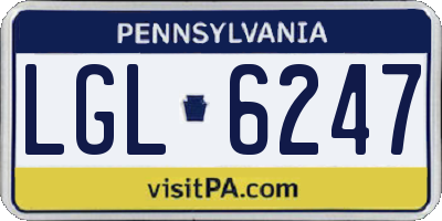 PA license plate LGL6247