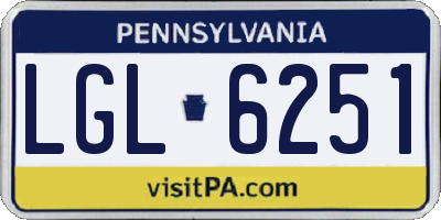 PA license plate LGL6251