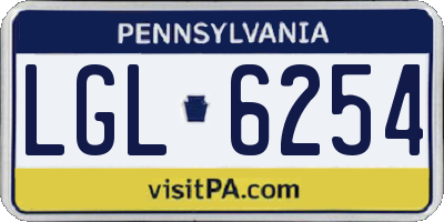 PA license plate LGL6254