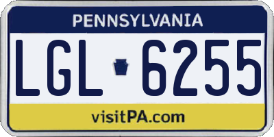PA license plate LGL6255