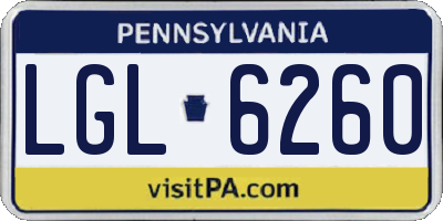 PA license plate LGL6260