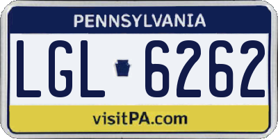PA license plate LGL6262