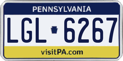 PA license plate LGL6267