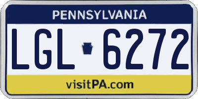 PA license plate LGL6272
