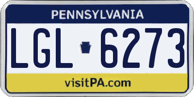 PA license plate LGL6273