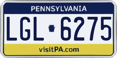 PA license plate LGL6275