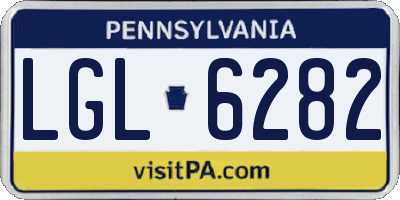 PA license plate LGL6282
