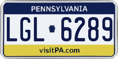 PA license plate LGL6289