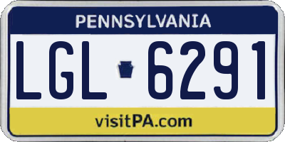 PA license plate LGL6291