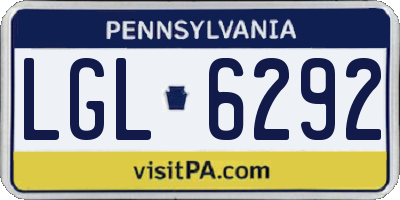 PA license plate LGL6292