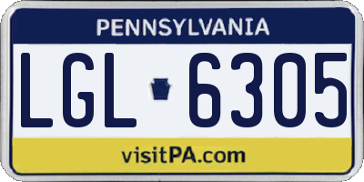 PA license plate LGL6305