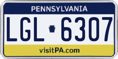PA license plate LGL6307