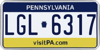 PA license plate LGL6317