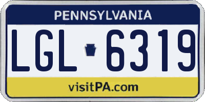 PA license plate LGL6319