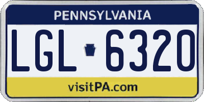 PA license plate LGL6320