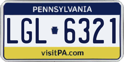 PA license plate LGL6321