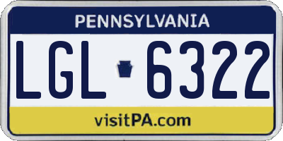 PA license plate LGL6322