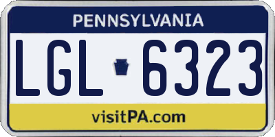 PA license plate LGL6323