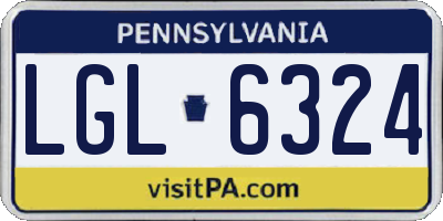 PA license plate LGL6324