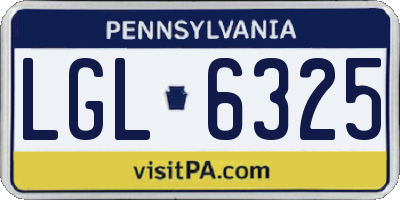 PA license plate LGL6325
