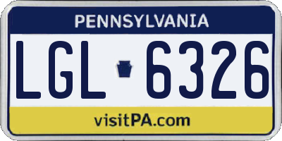 PA license plate LGL6326