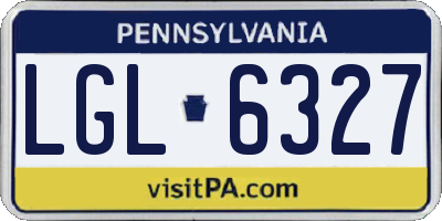 PA license plate LGL6327