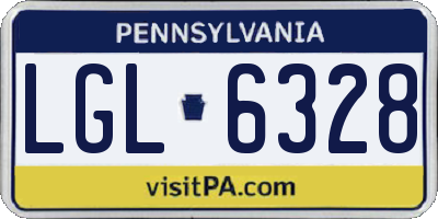 PA license plate LGL6328