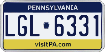PA license plate LGL6331