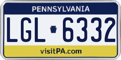 PA license plate LGL6332
