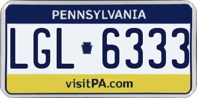 PA license plate LGL6333