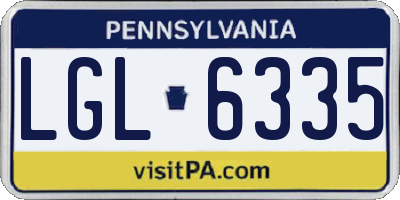 PA license plate LGL6335