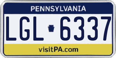 PA license plate LGL6337