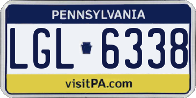 PA license plate LGL6338