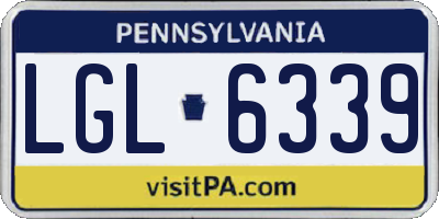 PA license plate LGL6339