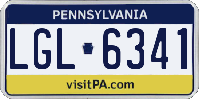 PA license plate LGL6341