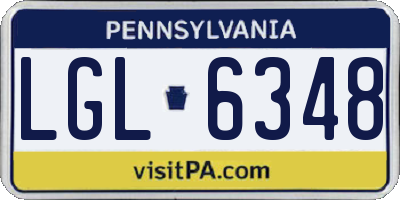 PA license plate LGL6348